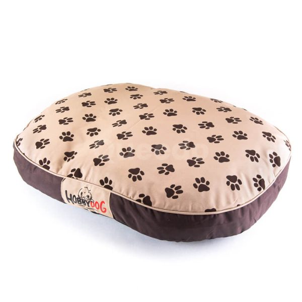 Pohodlný a praktický béžový matrac pre psa oválny labky