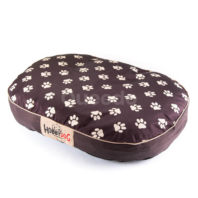 Vkusný a kvalitný matrac pre psa oválny labky hnedý