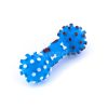 Pískajúca hračka pre psa kosť s pichliačmi modrej farby