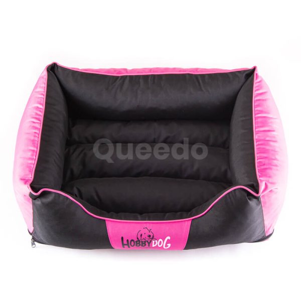 Krásny ružový pelech pre psa Comfort s čiernou