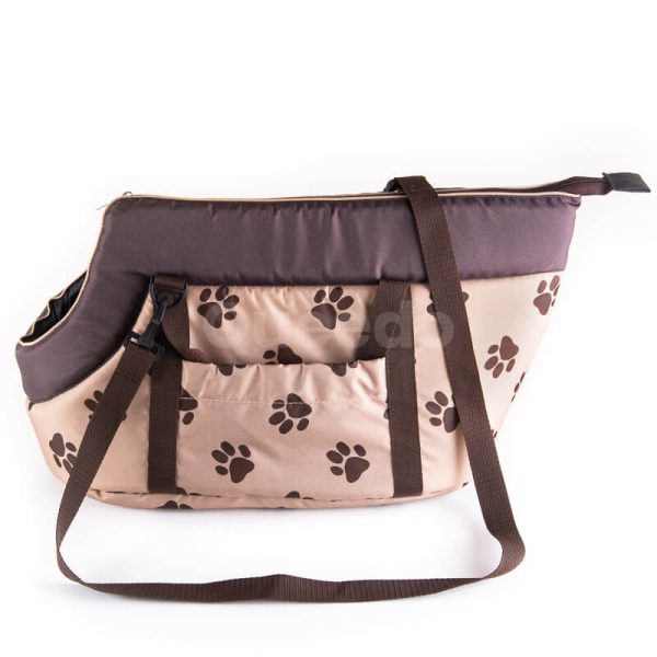 Kvalitná a pevná prepravná taška pre psa labky béžová