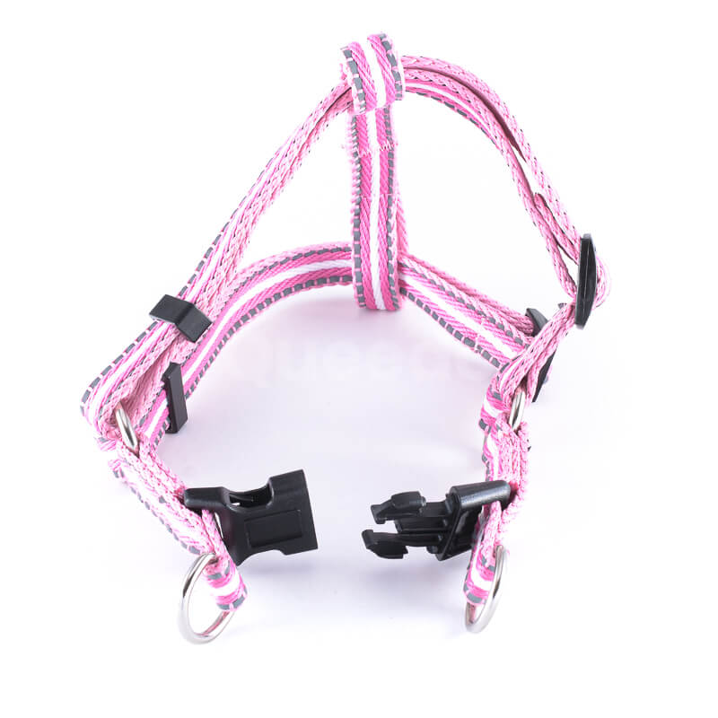 Nádherné popruhy pre psa pásik reflex ružové