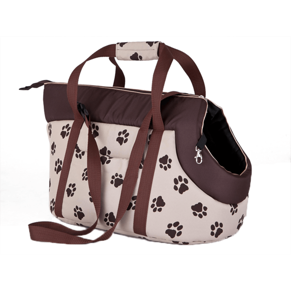Cestovná taška pre psa béžová labky 1