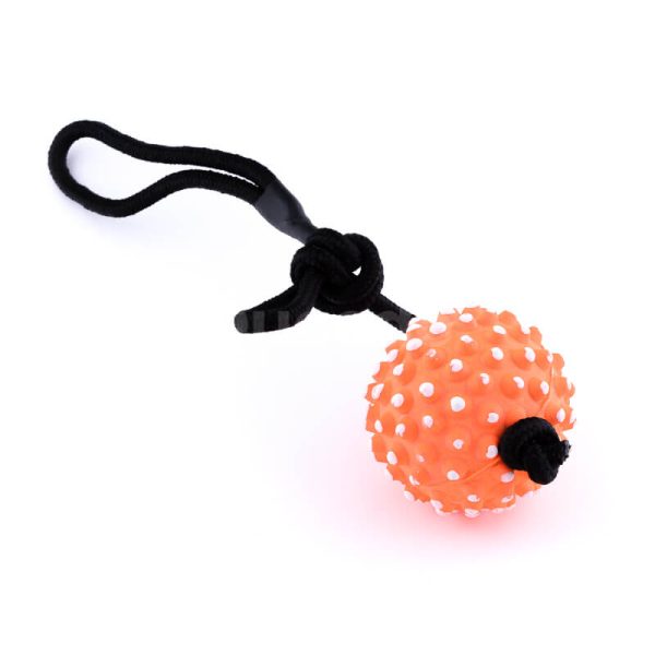 Zábavná hračka pre psa lano lopta pichliače oranžová