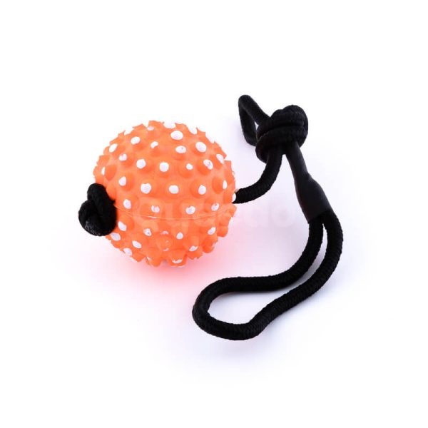 Kvalitná psia hračka lano lopta pichliače oranžová