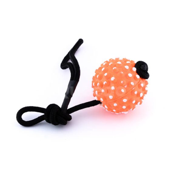 Zábavná hračka pre psa lopta na lane pichliače oranžová