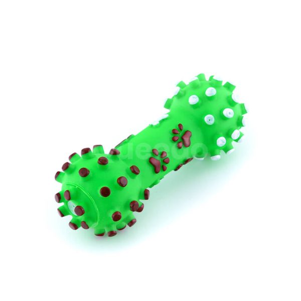 Zábavná hračka pre psa kosť s pichliačmi zelená