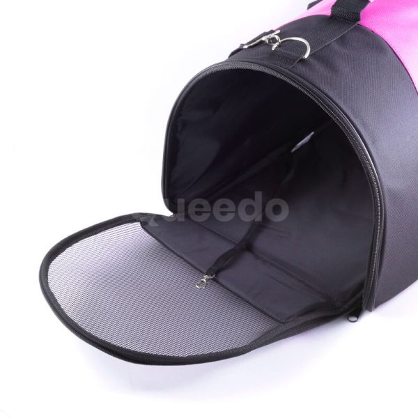 Odolná a praktická prenosná taška pre mačku ružovo čierna