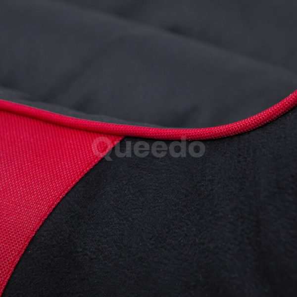 Pelech pre psa Elegant čierny červené lemo detail Queedo