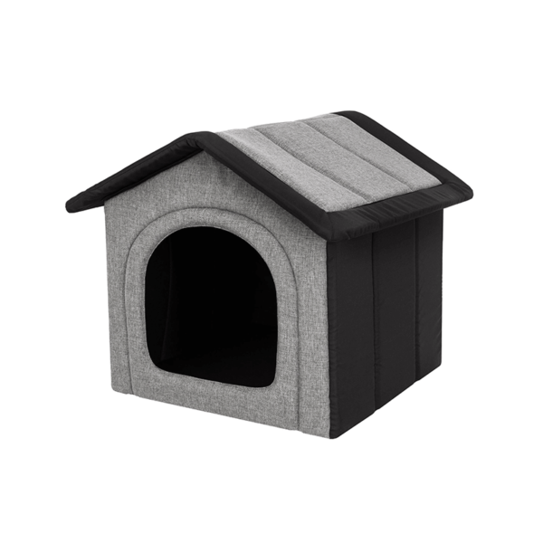 Textilný domček pre psa sivo-čierny Inari 1