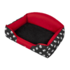 Ležadlo pre psa Royal kožušina čierno-červené labky 1
