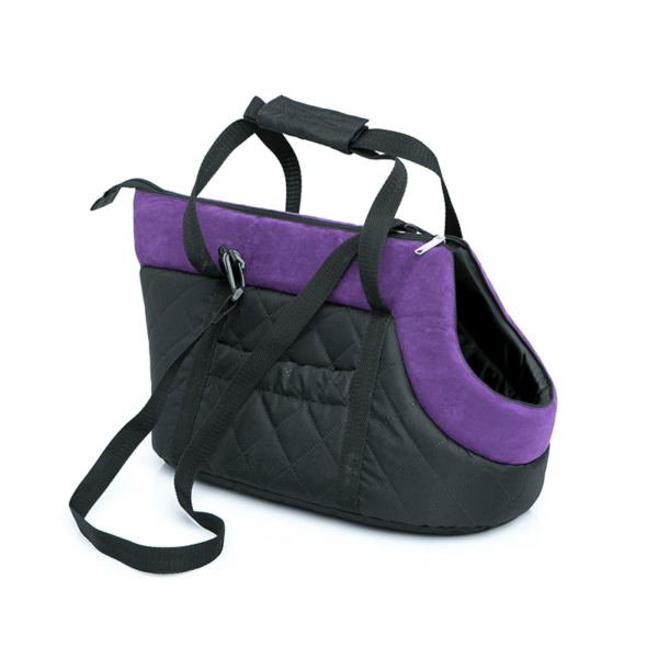 Prenosná taška na psa čierno fialová 1