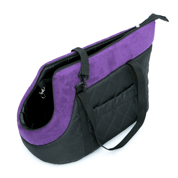 Prenosná taška pre mačku čierno-fialová 1