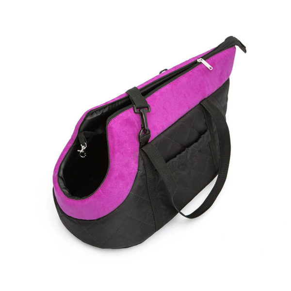 Prenosná taška pre mačku čierno-ružová 1