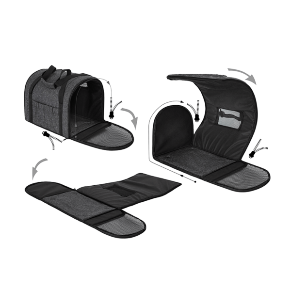 Prepravná taška pre mačky tmavosivo-čierna Transporter Ekolen 1