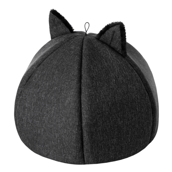 Mačací domček pre mačky Kitty Head ekolen čierny Queedo